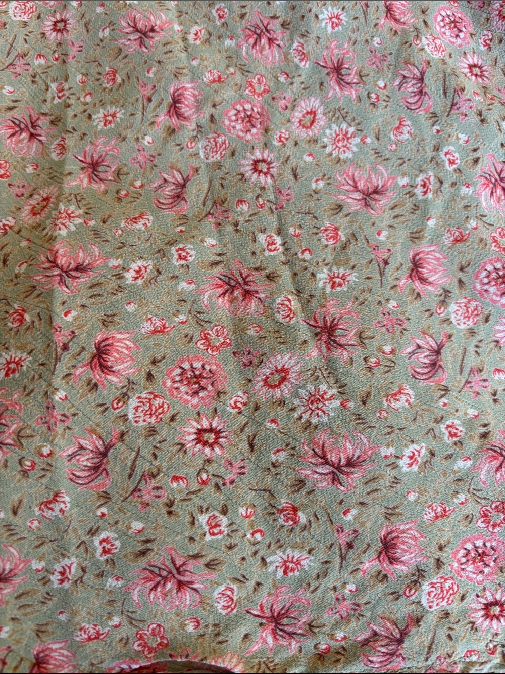 April Cornell Size Medium Floral Sleeveless Midi Dress Sage Pink Cottage Core - Picture 10 of 10
